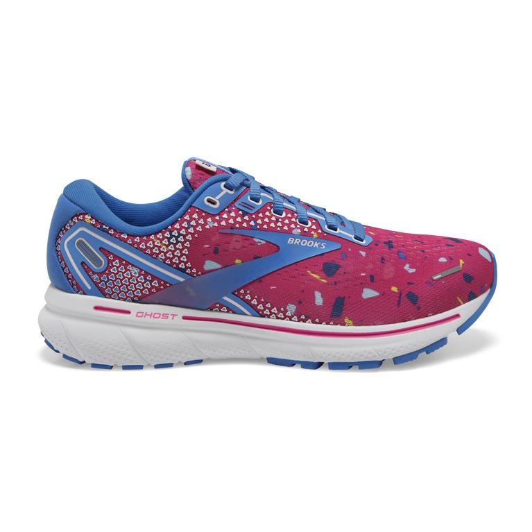 Brooks Women's Ghost 14 Cushioned Road Running Shoes - RoyalBlue/DeepPink/Beetroot/Campanula (DMZS49